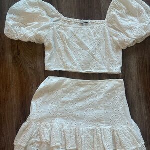 Fashion Nova Sweet Escape Eyelet Skirt Set